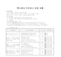 운영계획(특수분야 직무연수)